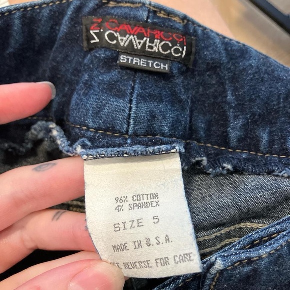 Vintage 90s y2k Z. Cavaricci Dark Blue Flare Jeans attached belt - Picture 8 of 8